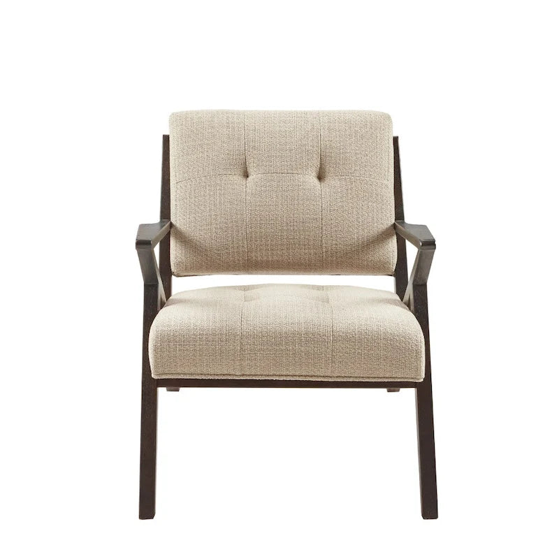Upholstered Arm Chair with Angled Wood Frame