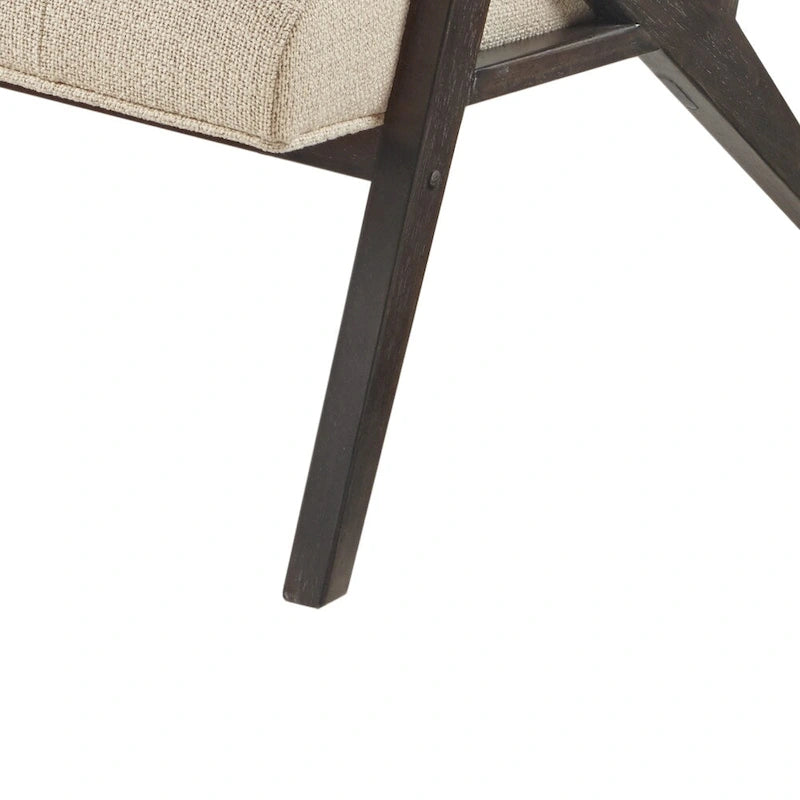 Upholstered Arm Chair with Angled Wood Frame