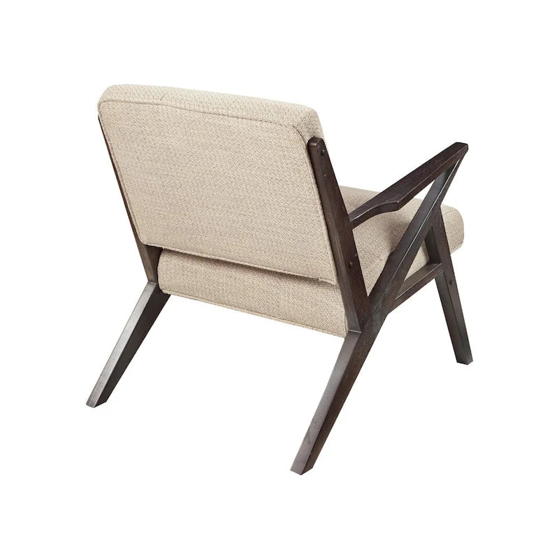 Upholstered Arm Chair with Angled Wood Frame