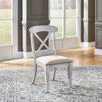 Antique White Weathered Pine 5 Piece Pedestal Table Set