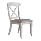 Antique White Weathered Pine 5 Piece Pedestal Table Set