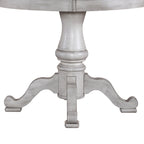 Antique White Weathered Pine 5 Piece Pedestal Table Set