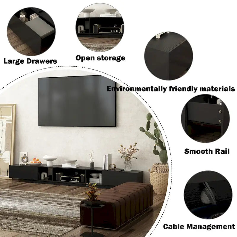 TV Stand for 90 , TV Media Center, Entertainment Center Media Console