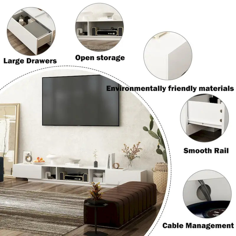 TV Stand for 90 , TV Media Center, Entertainment Center Media Console