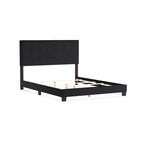 Grey Grid-tufted Upholstered Panel Bed
