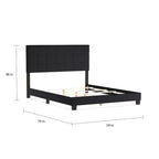 Grey Grid-tufted Upholstered Panel Bed