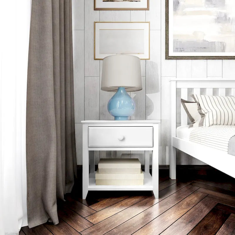 Nightstand with Drawer and Shelf