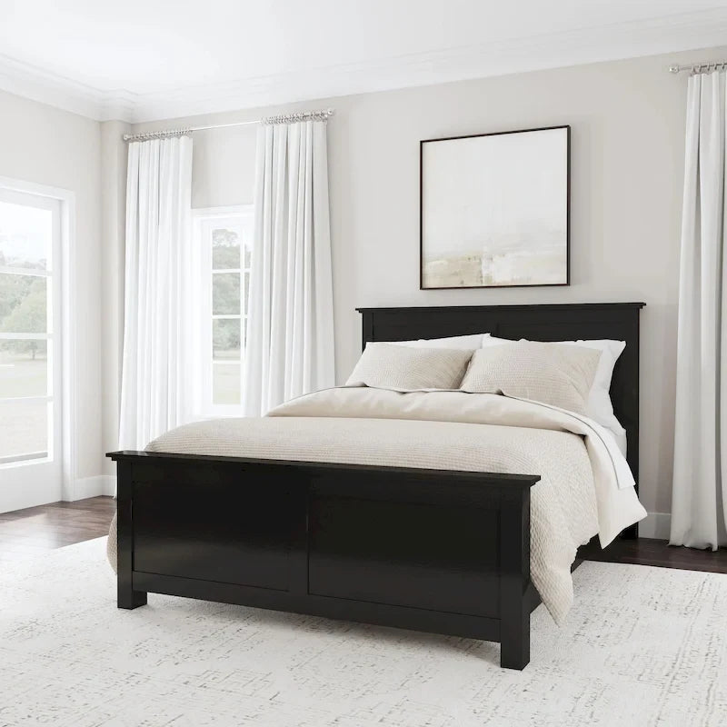 Oak Park Black Wood Queen Bed