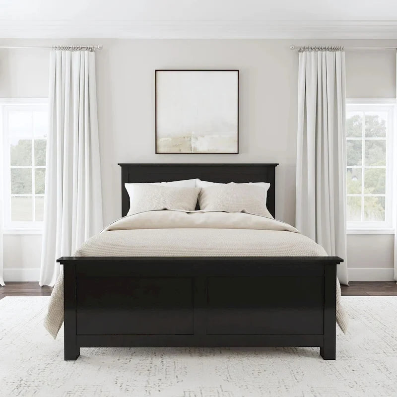 Oak Park Black Wood Queen Bed