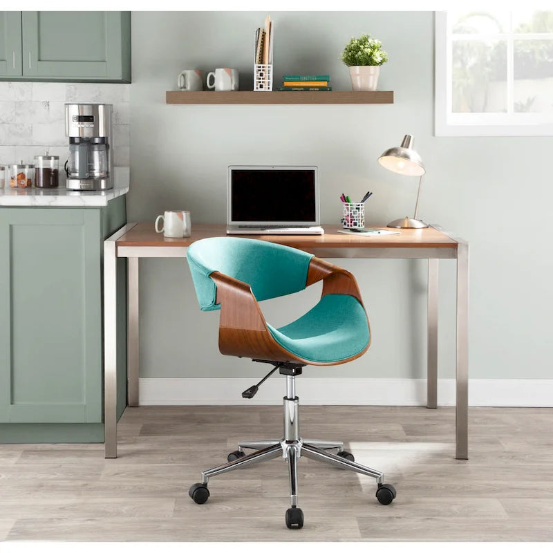Mid-century Modern Walnut Wood Office Chair