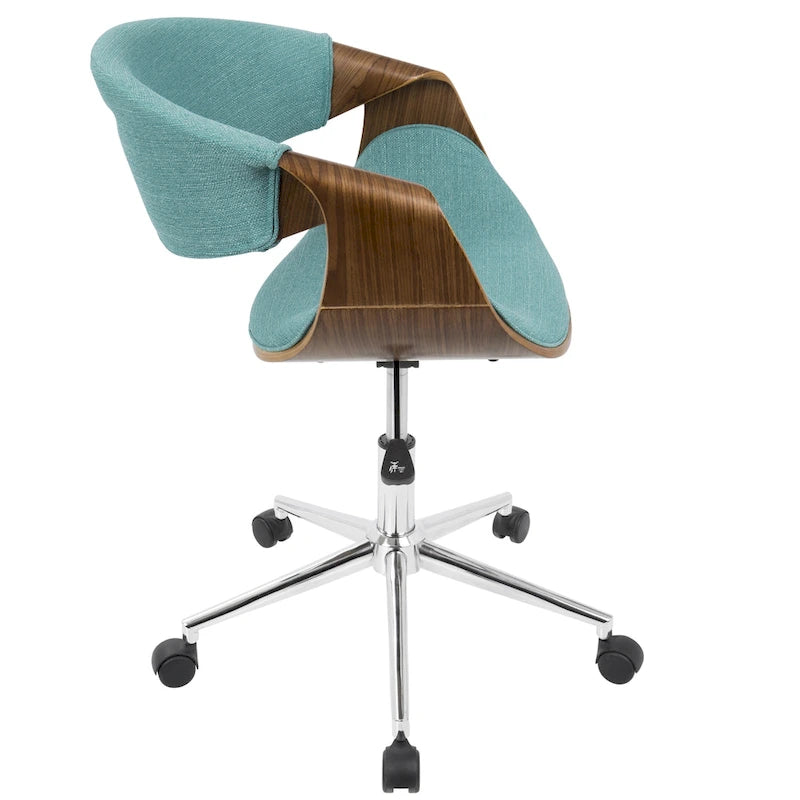 Mid-century Modern Walnut Wood Office Chair