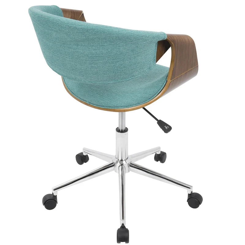 Mid-century Modern Walnut Wood Office Chair