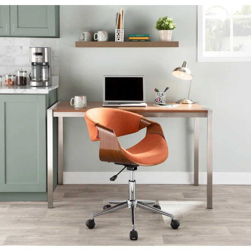 Mid-century Modern Walnut Wood Office Chair