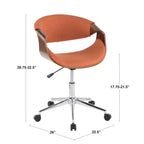 Mid-century Modern Walnut Wood Office Chair