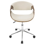 Mid-century Modern Walnut Wood Office Chair