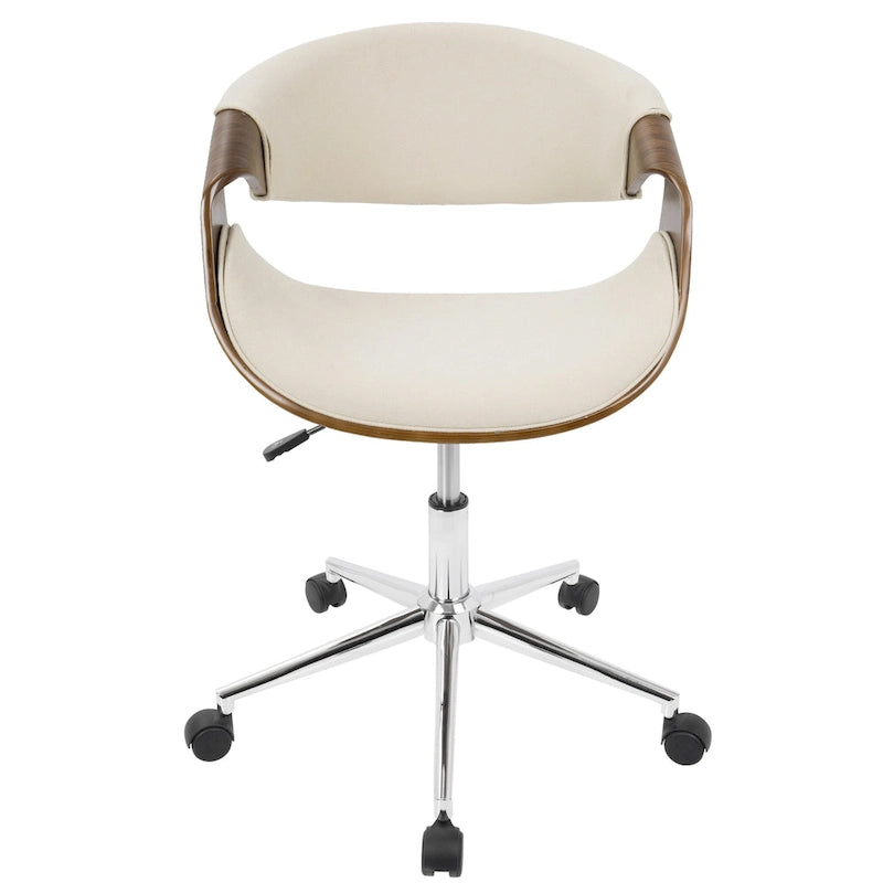 Mid-century Modern Walnut Wood Office Chair