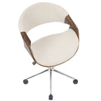 Mid-century Modern Walnut Wood Office Chair
