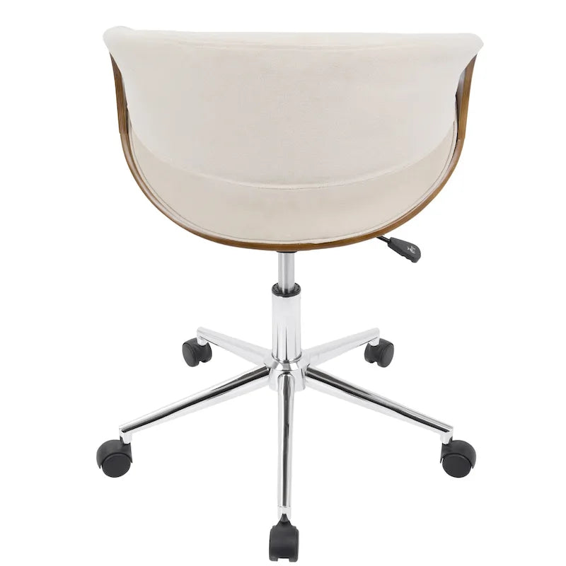 Mid-century Modern Walnut Wood Office Chair