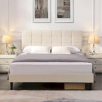 Platform Bed Frame with Fabric Upholstered Headboard