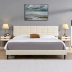 Platform Bed Frame with Fabric Upholstered Headboard