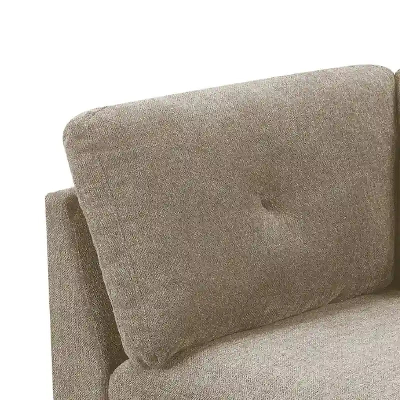Fabric Corner Wedge with Tufted Back Pillow, Gray