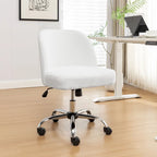 Fabric Armless Office Chair with Steel Roller Casters