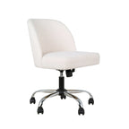 Fabric Armless Office Chair with Steel Roller Casters