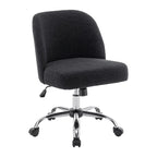 Fabric Armless Office Chair with Steel Roller Casters