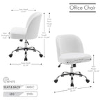 Fabric Armless Office Chair with Steel Roller Casters