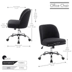 Fabric Armless Office Chair with Steel Roller Casters