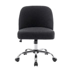 Fabric Armless Office Chair with Steel Roller Casters