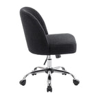 Fabric Armless Office Chair with Steel Roller Casters