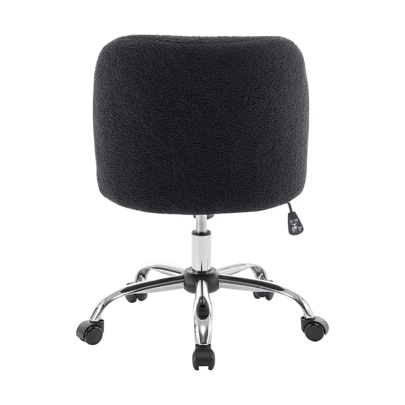 Fabric Armless Office Chair with Steel Roller Casters