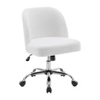 Fabric Armless Office Chair with Steel Roller Casters