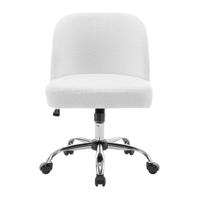 Fabric Armless Office Chair with Steel Roller Casters