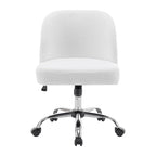 Fabric Armless Office Chair with Steel Roller Casters
