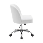 Fabric Armless Office Chair with Steel Roller Casters
