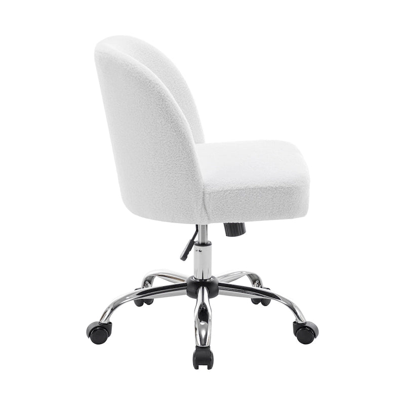 Fabric Armless Office Chair with Steel Roller Casters