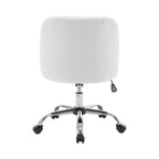 Fabric Armless Office Chair with Steel Roller Casters