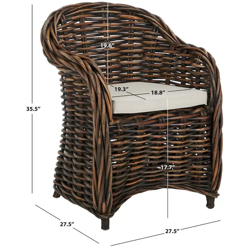 Styliani Natural Rattan Club Chair - 27.5  x 27.5  x 35.5  - 28Wx28Dx36H