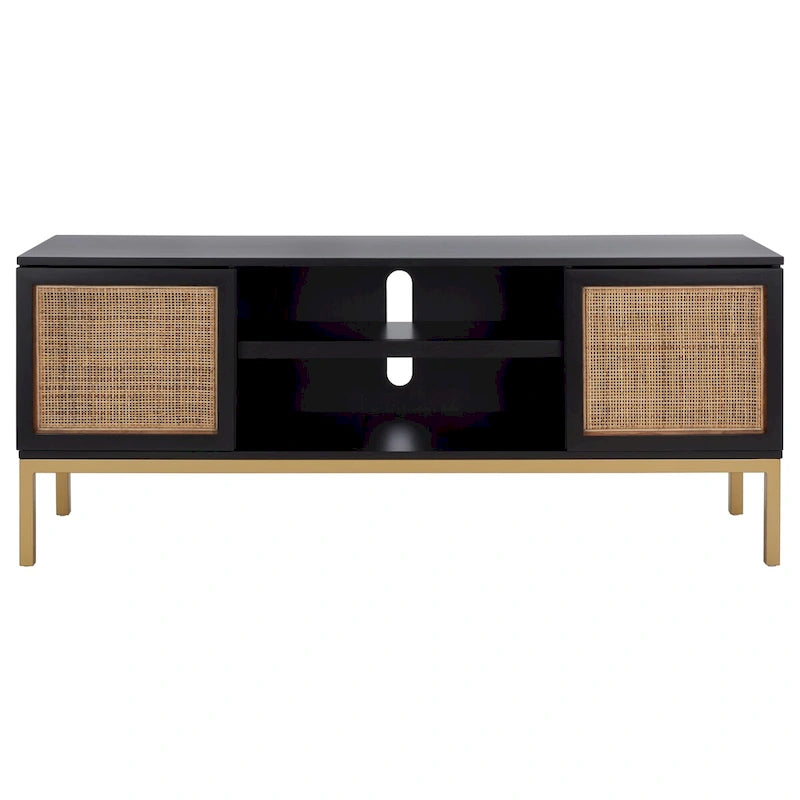 1 Shelf Rattan Media Stand - 54  W x 15  D x 22  H - 54Wx15Dx22H