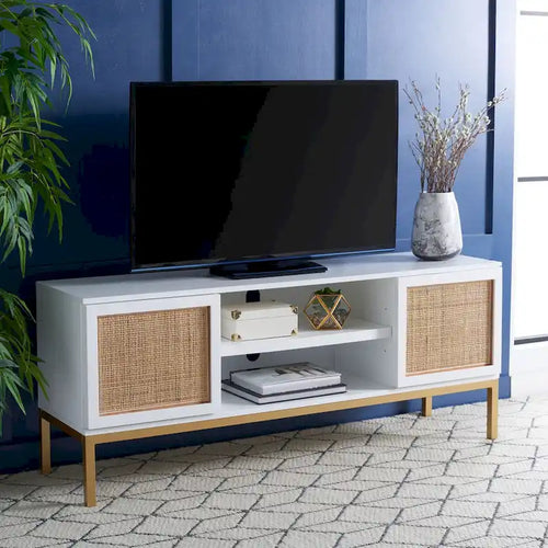 1 Shelf Rattan Media Stand - 54  W x 15  D x 22  H - 54Wx15Dx22H