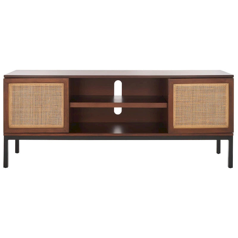 1 Shelf Rattan Media Stand - 54  W x 15  D x 22  H - 54Wx15Dx22H