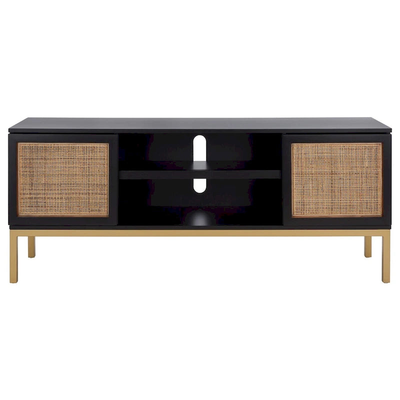 1 Shelf Rattan Media Stand - 54  W x 15  D x 22  H - 54Wx15Dx22H