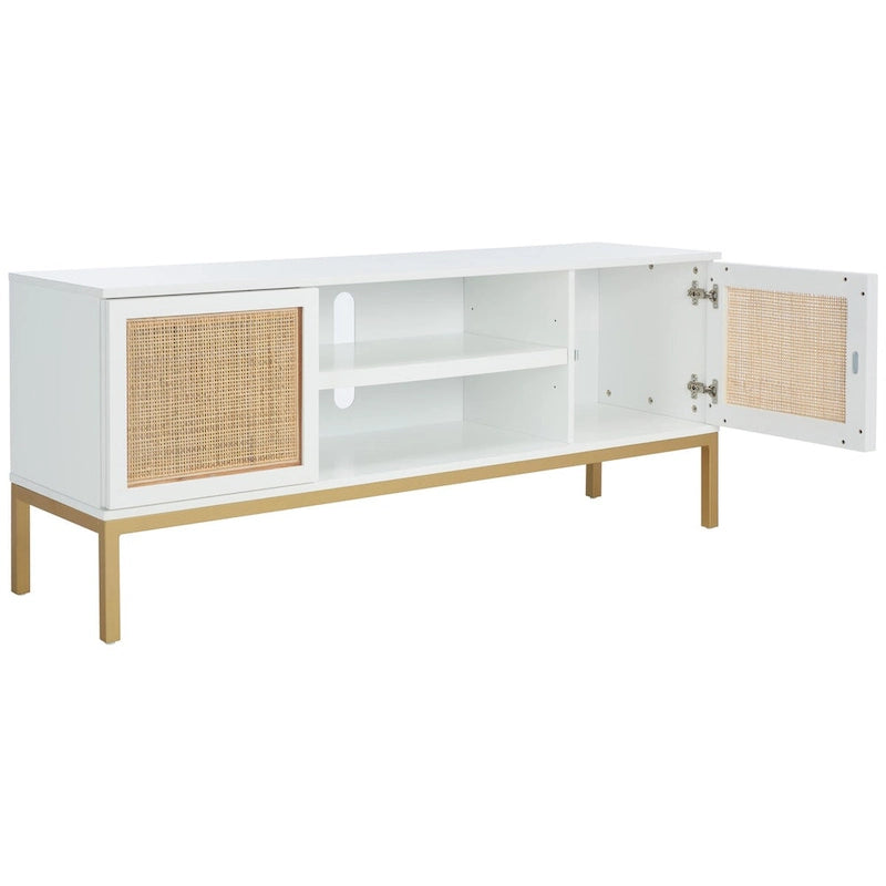 1 Shelf Rattan Media Stand - 54  W x 15  D x 22  H - 54Wx15Dx22H