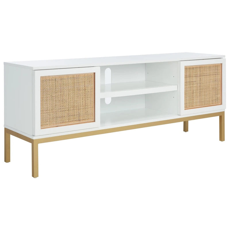 1 Shelf Rattan Media Stand - 54  W x 15  D x 22  H - 54Wx15Dx22H
