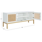 1 Shelf Rattan Media Stand - 54  W x 15  D x 22  H - 54Wx15Dx22H