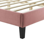 Chevron Tufted Performance Velvet Queen Platform Bed
