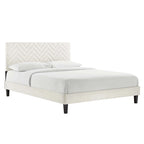 Chevron Tufted Performance Velvet Queen Platform Bed