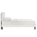 Chevron Tufted Performance Velvet Queen Platform Bed
